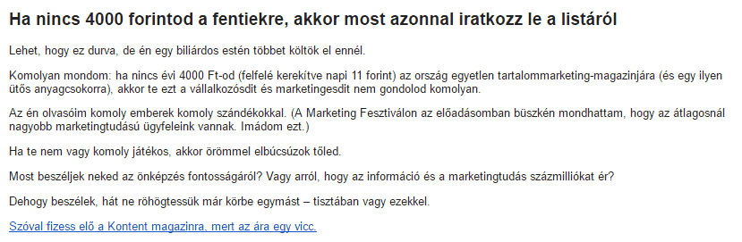 kontent hirdetés