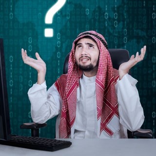 arabian businessman confused